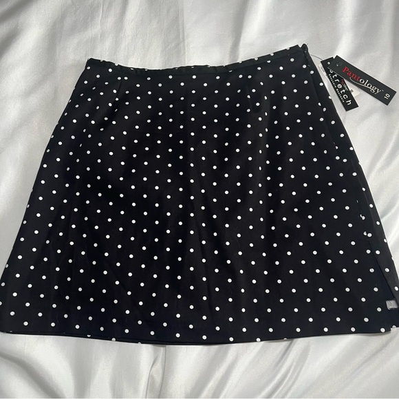 Pantology Pants - Polka Dot Black/White Skort Pantology Mini Summer Womens 10 Pattern Y2K